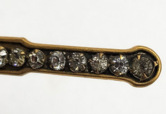 Edwardian Gold Plated with Rhinestones Brooch Bar Pin Circa 1920s