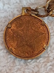Vintage 1970 Bahamas One Cent Copper Penny Bracelet