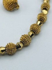 Alfred Philippe Crown Trifari ELECTRA Choker Necklace & Earrings Gold Trifarium