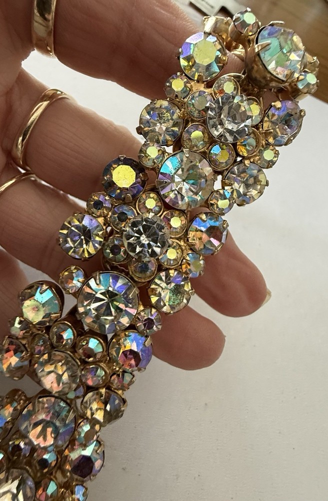 Vintage JULIANA 5 Link Aurora Borealis Rhinestone Bracelet