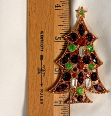 Rare Vintage Eisenberg Ice Regency Style Christmas Tree Brooch
