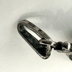 Sterling Silver 925 Abstract Vintage Modernist Retro Slide Pendant Hallmarked