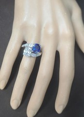 Vintage Platinum Toi Et Moi Ring 5.77CT.Natural Blue Sapphire Diamond GIA Cert