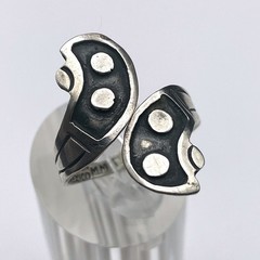 Vintage Sterling Silver Taxco Ring Adjustable Unisex Signed MMA Eagle 3