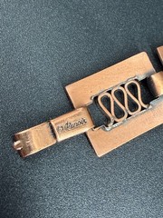 Vtg Renoir Copper Color Rectangle Link Mid Century Modernist Bracelet