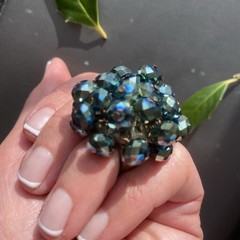 Vintage Ring Estate Jewelry Pre-owned Purple Briolette Crystal Cha-Cha Any Size