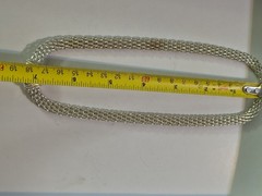 Vtg Gold Tone Mesh Choker Magnetic Necklace 17.5 Long Heavy Great For Any Event