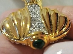 Vintage Signed NOLAN MILLER 30in Goddess Necklace Goldtone Clear Pink And Green