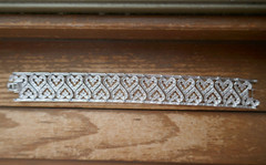 Sterling Silver 21mm Wide Bracelet Pave’ Hearts w Clear CZs 7″ Long in Black Box