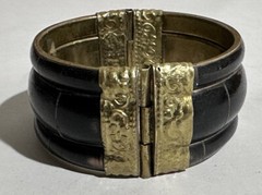 Vintage India bangle 100% genuine horn bone brass stone bracelet Made In India