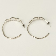 $595 Ippolita 925 Sterling Silver Clear Rock Candy Quartz 4 Stone Hoop Earrings
