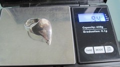VINTAGE MODERN ART SCUPTURE STERLING RING SIZE 6 3/4″ 9.4 GRAMS