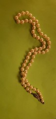 Vintage 1957 Japanese Cultured Akoya Pearl Necklace W/Sterling Clasp 16″ Cream