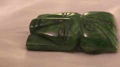 Vintage Mayan/Aztec Mexican Jade Gemstone Tribal Head/Mask/Face Pin, 2 Inches