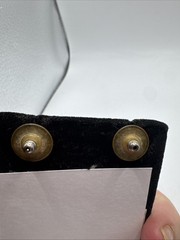 Vintage Heart Cluster Stud Earrings Black Green White Cabochon Stones Gold Tone