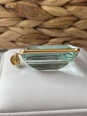 Vtg Faux Aqua Marine Glass Extra Large Pendant
