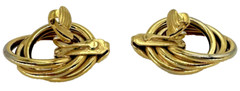 Vintage 1970/80s Clip On Earrings, 4 Pair, Gold-tone, used (DD1)