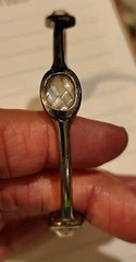 Vintage 8″ Horsebit Bangle W/5 Clear Stones