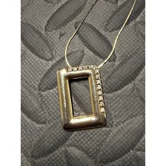 Park Lane Necklace Gold Tone Vintage Rhinestone Rectangle Pendant Signed 80s
