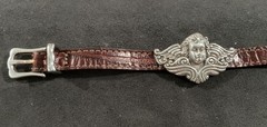 Vintage Brighton Leather Cherub silver-tone bracelet 1995