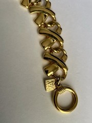 Vintage 1980s-1990s Anne Klein “Hugs and Kisses” XOXO Gold-tone Bracelet