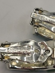 4 Pc Vintage LISNER Aqua Blue Thermoset Silvertoned Bracelet Necklace 2 Earrings