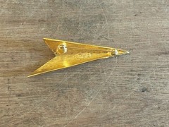 Arrow Art Deco Style Brooch Large Vtg Napier 2-7/8″ Fashion Pin Brass/Gold Tone