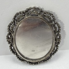 Vintage 935 Sterling Silver With Marcasite Stones Photo Brooch Large 14.11Gr