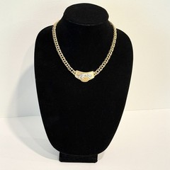 Jackie Collins Vintage 80’s Panther Gold Plated Two Tone Chain Link Necklace