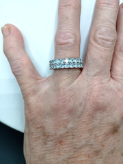 Vintage Eternity Band Ring Size 8 CZ Cubic Zirconia Multi Stone Silver Tone