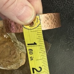 Brutalist Modernist Men’s Dimple Hammered Thick Pure Copper Cuff Bracelet Viking