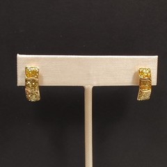 Vintage Evan St. Clair Yellow Gold Tone Diamond Dust Pierced Post Earrings