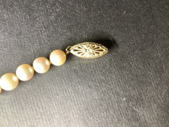 Vintage 1950s 14K Gold cultured Japanese Akoya Pearl Necklace, 50cmHand knotted