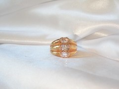 Sterling Silver 925 Gold on Natural Irradiated Morganite Ring Size 9