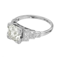 Vintage Ideal 2.07ct Old European Diamond Platinum Art Deco Single Cut Ring