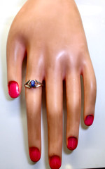 Gorgeous Unique Vintage Ladies 10K White Gold Oval Star Sapphire Ring, Size 7