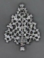 Vintage EISENBERG ICE Rhinestone & Pearl Christmas Tree Pin, 1 Stone Missing