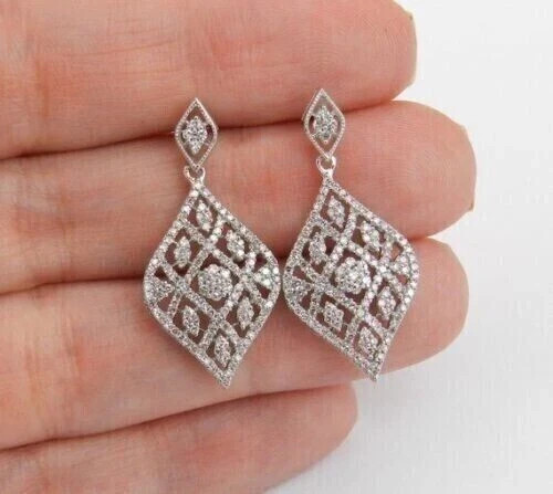 2.25Ct Art Deco Style Lab-Created Diamond Wedding 14K White Gold Finish Earring
