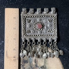Vintage Tribal Silver Alloy Talisman Pendant Nomadic Amulet Dangle Charm