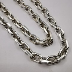 Vintage 925 Sterling Silver Chain Necklace Signed Handmade 46.64g 24.4 inches