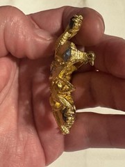 Mint Condition Gorgeous Vintage LISNER Signed Blue Rhinestone & Gold-Tone Brooch
