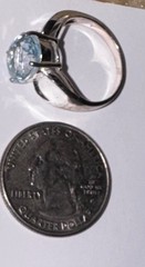 Enchanting London Blue Topaz Oval Solitaire Size 7 Vtg Estate Sterling Silver