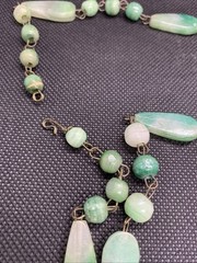 Vintage Aztec Necklace Green Imitation Jade 26 In Length Mexico READ DESCRIPTION
