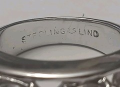 Vintage Lindenwold Sterling Size 6 Red & White Cz Ring 925 Silver Tested