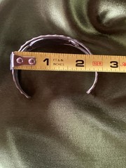 Vtg Engraved Nickel Silver Floral Cuff Bracelet Adjustable