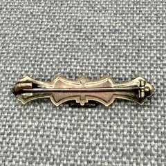 Vintage Antique Victorian Bar Brooch Etched Boat Scene Trombone Clasp 2 Inches