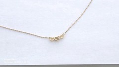 ​Vintage 2000s Gold Plated Triple Heart Necklace Rhinestone Dainty Y2K Jewelry