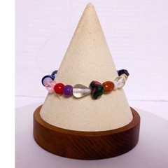 Handcrafted Multi-Color Mix of Crystal, Glass, and Gemstone Beaded Bracelet