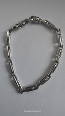 1980s Italian 14K white gold paperclip bracelet, 7.5″ Men’s Lobster Clasp – 9.5g