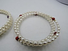 Set of 4 Freshwater Cultered Pearl Coil Wrap Bracelets Lot E5